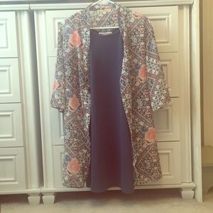 Boho Dress with sheer cardigan